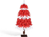 5FT Red & White Drooping Tree, 303 PVC Tips, 100 Warm White Lights with 8 Modes & Remote, US Plug 56142860