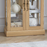 ZUN Lighted Glass Curio Display Cabinet,Display Cabinet,Glass Storage Cabinet Glass Wine cabinet Wood W2275P199811