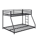 Metal Bunk Bed Twin Over Full Size with Removable Stairs, Heavy Duty Sturdy Frame for Teen & Adults, W1820P294093