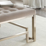 Beige and Champagne Cocktail Tufted Ottoman B062P209193