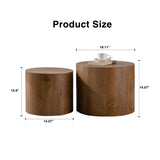 Nesting Coffee Table Set of 2 Round Wooden Coffee Tables Circle Modern Table for Small Space Living W3081P255152