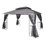 ZUN 13x10 Outdoor Patio Gazebo Canopy Tent With Ventilated Double Roof And Mosquito net W41942174