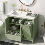 ZUN 36" Bathroom Vanity with Sink, One Cabinet with Two doors and One Big Drawer and One Flip Drawer, 04654643