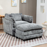 55.32*39.76" Oversized Sofa Indoor,Portable ottoman,Boucle Single Sofa Bed with Wider seat,Double W2715P269755