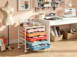 5-Drawer Rolling Storage Cart, Multifunctional Mobile Organizer Cart with Lockable Universal Wheels, 41920938