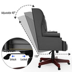 ZUN 330LBS Executive Office Chair, Ergonomic Design High Back Reclining Comfortable Desk Chair - Black W1550115016