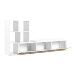 ZUN ON-TREND 74.8''-126'' Extendable TV Stand with 3 Tier Bookshelves for TVs up to 110'', Adjustable WF531669AAK