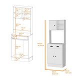 ZUN Powell Microwave Kitchen Cabinet with 3-Doors, Handles and Drawer B128P148794