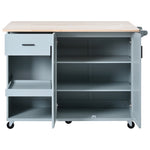 ZUN K&K Kitchen Island with Foldable Counter Top, Kitchen Storage Cart with Slide-Out Shelf, Towel Rack N707P173036G