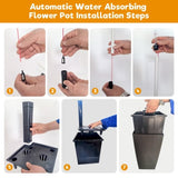 Set of 2 Faux Rattan Tall Planters Outdoor Indoor Large Planters with Water Level Monitor Inner W3213P311467