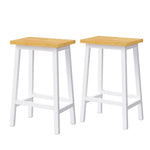 ZUN K&K Solid Wood Bar Stools , 25.6" Tall Set of 2 Bar Chairs, Kitchen Counter Stools N707P185529W