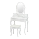 ZUN Single Mirror Jewelry Cabinet Dresser White 17841561