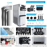 Commercial vertical ice cream machine,25-30L/H production capacity, with 2x6L hopper, 2000W power, W1676P146593