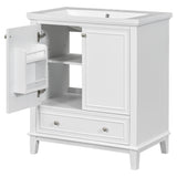 ZUN 30" Bathroom Vanity with Sink Combo, Multi-functional Bathroom Cabinet with Doors and Drawer, Solid 16236592