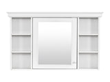 35'' x 28'' White Wall Mounted Bathroom Storage with Mirror Door, Modern Bathroom Wall 35423645