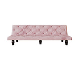 Sofa to Sofa Bed Transformation 66" Pink Velvet Sofa Bed, Ideal for Family Living Rooms, Apartments W3371P303616
