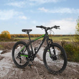 ZUN S26102 26 Inch Mountain Bike, Shimano 21 Speeds with Mechanical Disc Brakes, High-Carbon Steel W1856108876