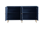 ZUN Modern Blue Lacquered 4 Door Wooden Cabinet Sideboard Buffet Server Cabinet Storage Cabinet, for 64268074