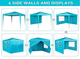 6.5X6.5FT Two Doors & Two Windows Practical Waterproof Right-Angle Folding Tent Lake blue 84886364
