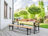 Picnic Combo 3PCS Set, 5.8FT Wood Table and Bench Set 42884483