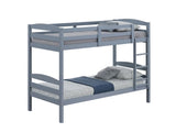 Twin Over Twin Bunk Bed Arch Design Gray Finish B2741P346372
