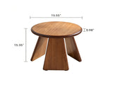 15.55" Round Side, Small Wood Coffee with Three Slanted Legs, Modern Minimalist Accent W3158P540538