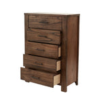 ZUN Oak Finish 1pc Chest Of Drawers Wooden Texture 5x Drawers Storage Bedroom Furniture B011P244398