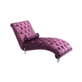COOMORE Velvet Chaise Lounge Indoor,Button-Tufted Upholstered Chaise Lounge Chair with Pillow for W39538679