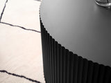 Black Nesting table set of 2 Round and Half Moon Shapes,No Need Assembly W876P271183