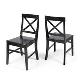 ZUN Roshan Farmhouse Acacia Wood Dining Chairs, Black 62888.00BLK