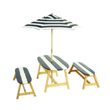 Naturally Playful Kids Picnic Table with Umbrella, Indoor/Outdoor Toys-Dark Blue W495P316196