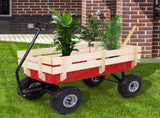 97x43x78cm Garden Iron Wood Four Wheel Garden Wagon 05908725