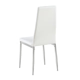 Modern Style Dining Chair Set for 4 with Comfortable PU Leather and Silver Chrome Plated chair W241P294834