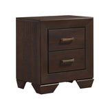 MDF Nightstand with 2 Drawers in Dark Cocoa Finish B016P254582