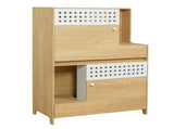 Modern 2 IN 1 Cat Furniture, Cat Litter Box Enclosure Side Table, Cat House with Storage, for 2 N752P394342N