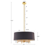 Presidio 5-Light Black Drum Shade Chandelier B03595694