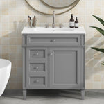 ZUN 30'' Bathroom Vanity with Top Sink, Modern Bathroom Storage Cabinet with 2 Drawers and a Tip-out N710P206904E