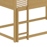 House Bunk Bed with Convertible Slide and Ladder, Floor Bunk Bed Twin Over Twin with Safety W1858P241096