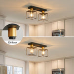 ZUN Kimbler 2-Semi Flush Mount Kitchen Pendent Light[No Bulb][Unable to ship on weekends, please place 96808961