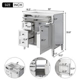 30'' Bathroom Vanity with Top Sink, Modern Bathroom Storage Cabinet with 2 Drawers and a Tip-out N710P206904Z