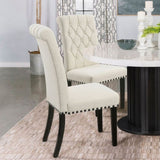 ZUN Set of 2 Fabric Upholstered Dining Chairs, Beige B016P224580