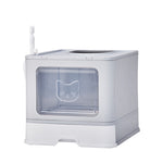 ZUN Large Enclosed Cat Litter Box with Lid Cover, Detachable Cat Toilet with Litter Scoop & Slide Out 04861288