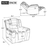 360&degSwivel and Rocking Home Theater Recliner Manual Recliner Chair with Wide Armrest for Living WF323618AAE