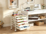 5-Drawer Rolling Storage Cart, Multifunctional Mobile Organizer Cart with Lockable Universal Wheels, 82086711