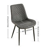 Dark Grey Leathaire Dining Chairs Set of 2,Mid-Century Modern Leathaire Chairs Kitchen Living Room W1164P225826