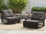 3-Piece Patio Furniture Set, Wicker Outdoor Bistro Set Swivel Glider Patio Chairs x 2 with Cushions, T3623P505190
