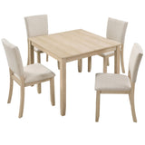 Modern 4 Person Dining Set with 4 Chairs, Dining Set for 4 People, 5-piece Wooden Dining 10534621