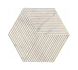 Hexagon Marble tile, White marble, marble, for wall, OL textured finished, 3D fluted marble, W1696P262342