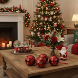 6PCS Set 3.9" Christmas Glass Ball Ornaments 3.9x3.9x3.9in Christmas Tree Hanging Decorations for 84434848