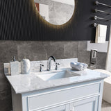 Montary 37inch bathroom vanity top stone carrara white new style tops with rectangle undermount W50921981